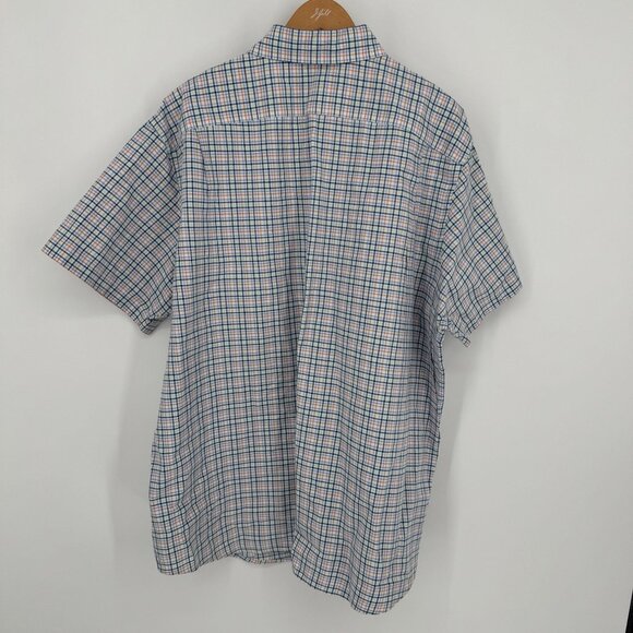 Cremieux Plaid Button Down Shirt Mens Size 2XB Short Sleeves Casual Party Cotton - Picture 6 of 7